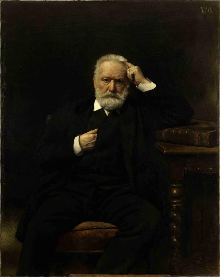 Portrait de M. Victor Hugo,Léon Bonnat,Oil Painting,Oil Painting, 1boy, solo, male focus, beard, facial hair