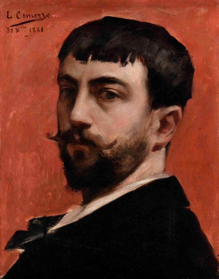 Autoportrait,Léon François Comerre,Oil Painting,Oil Painting, 1boy, facial hair, solo, male focus, beard