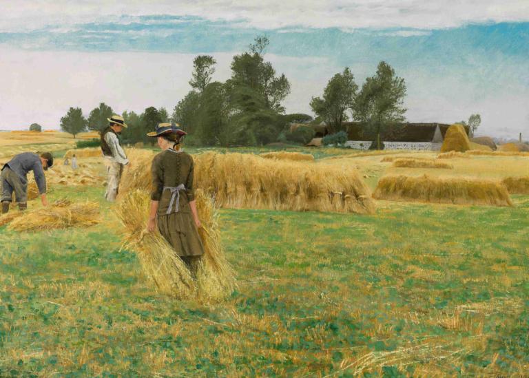 Harvest Time, Ladby,Vremea recoltei, Ladby,L.A. Ring,Pictura in ulei,Pictura in ulei, în aer liber, pălărie