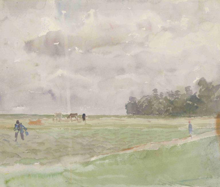 Field under the cloud,Feld unter der Wolke,Ladislav Mednyánszky,Ölgemälde,Ölgemälde, draußen, Wolke