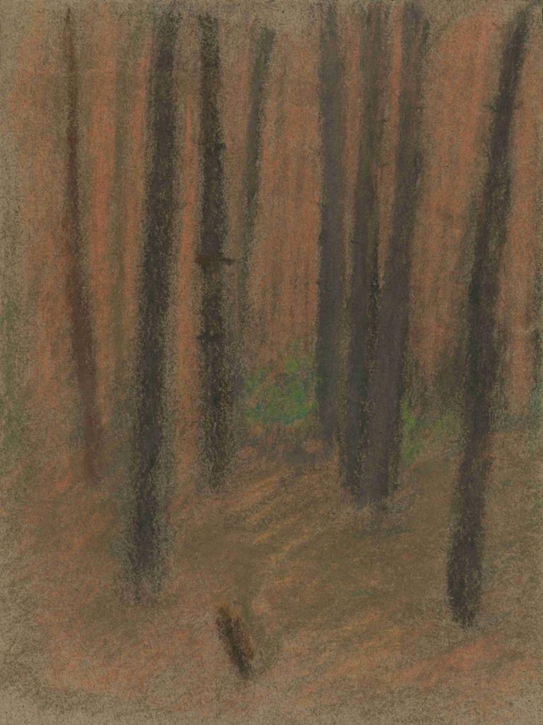 Forest,Ladislav Mednyánszky,Oil Painting,Oil Painting, nature, forest, tree, solo, outdoors