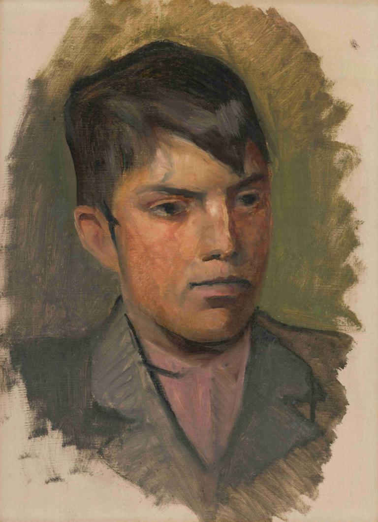 Head Study of a Boy in a Pink Shirt,Исследование головы мальчика в розовой рубашке,Ladislav Mednyánszky