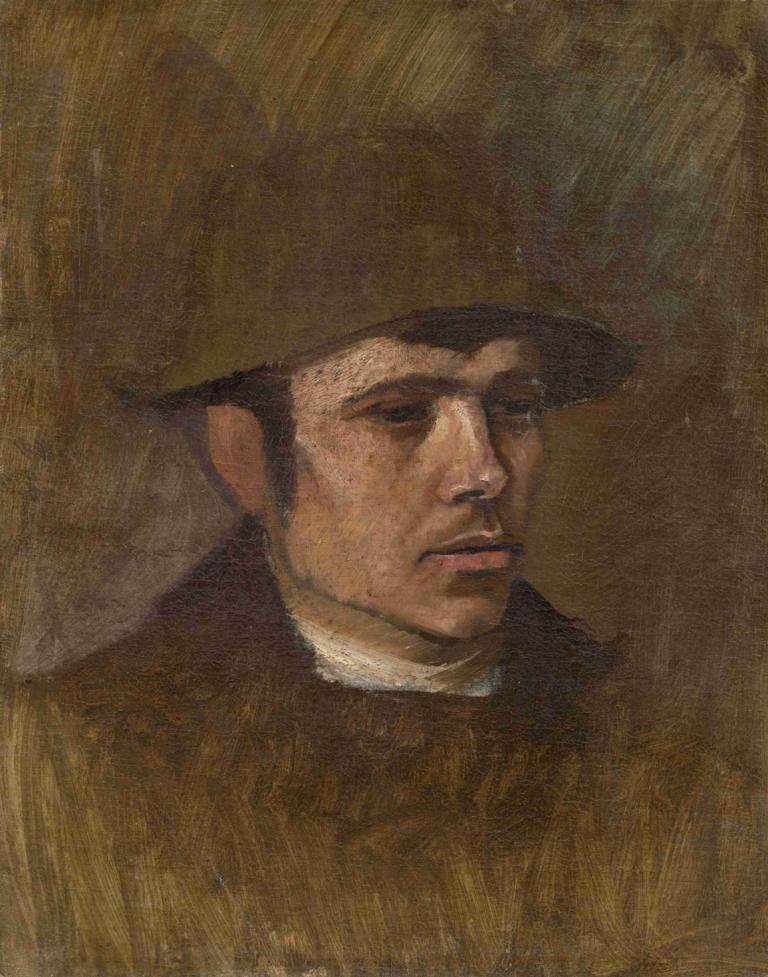 Head of a Worker in a Hat,Голова рабочего в шляпе,Ladislav Mednyánszky,Ладислав Меднянский,Картина Маслом