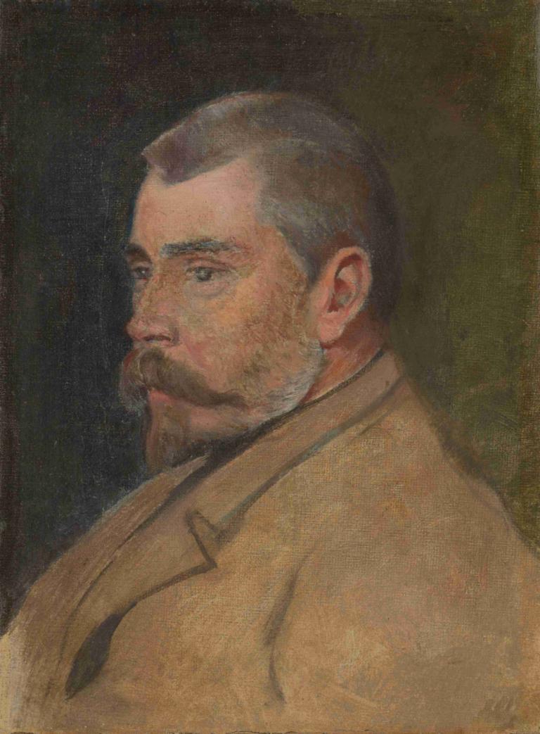 Portrait of Brother-in-law, Štefan Czóbel,Porträtt av svågern Štefan Czóbel,Ladislav Mednyánszky,Oljemålning