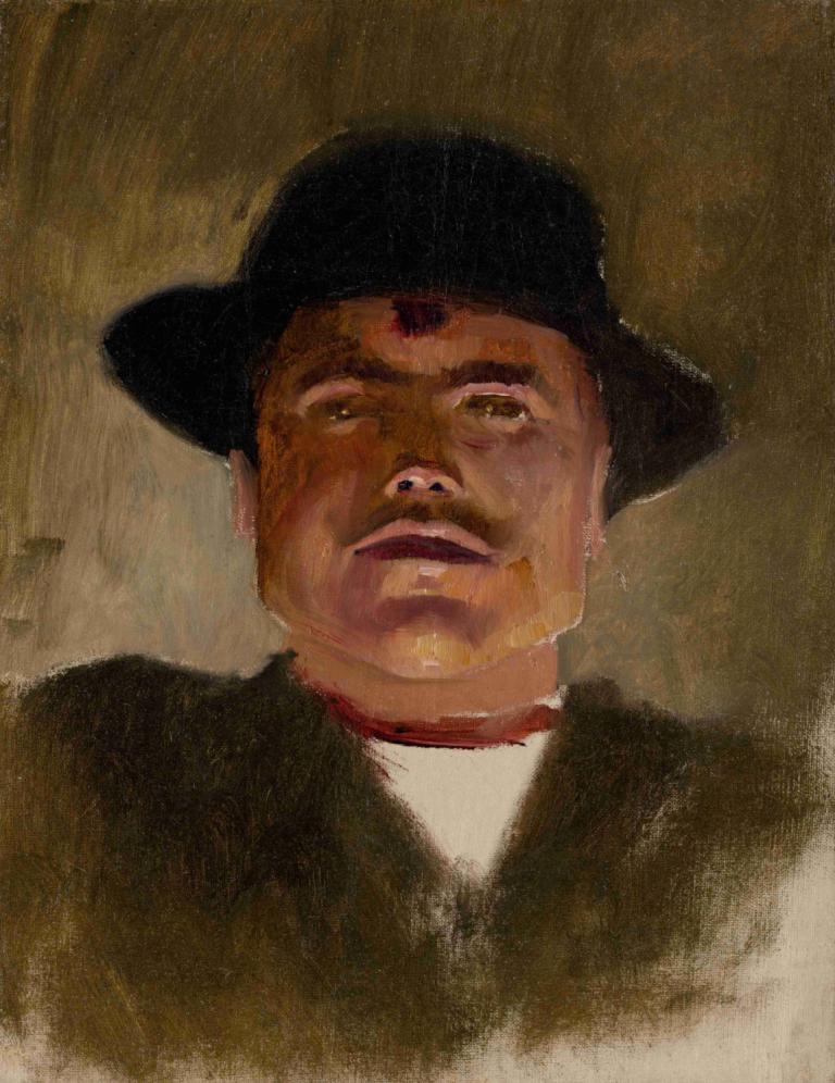 Spiš Peasant in a Hat,Spiš Paysan à chapeau,Ladislav Mednyánszky,Peinture à l'huile,Peinture à l'huile, solo