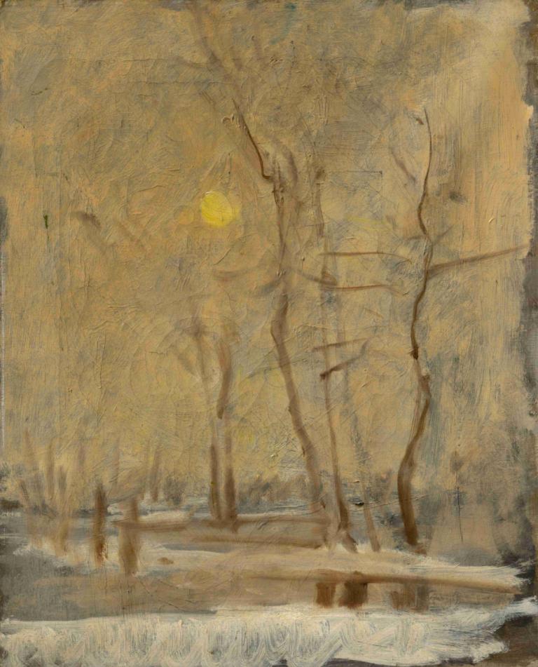 Winter Sun in a Landscape with a Brook. Motif from Strážky