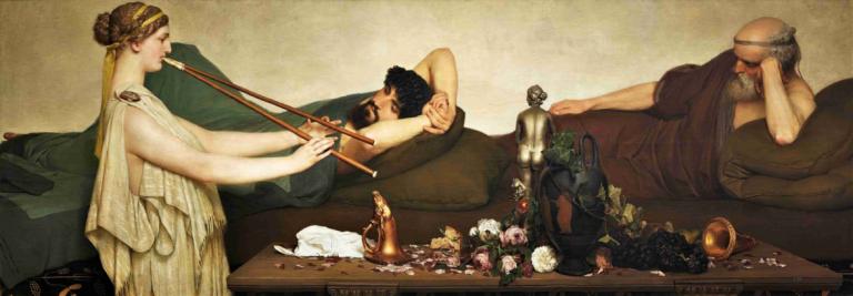 La Siesta O Escena Pompeyana,Lawrence Alma-Tadema,Oil Painting,Oil Painting, fine art parody, multiple boys