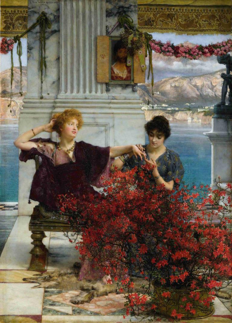 Love's Jewelled Fetter [The Betrothal Ring],Lawrence Alma-Tadema,Oil Painting,Oil Painting, fine art parody