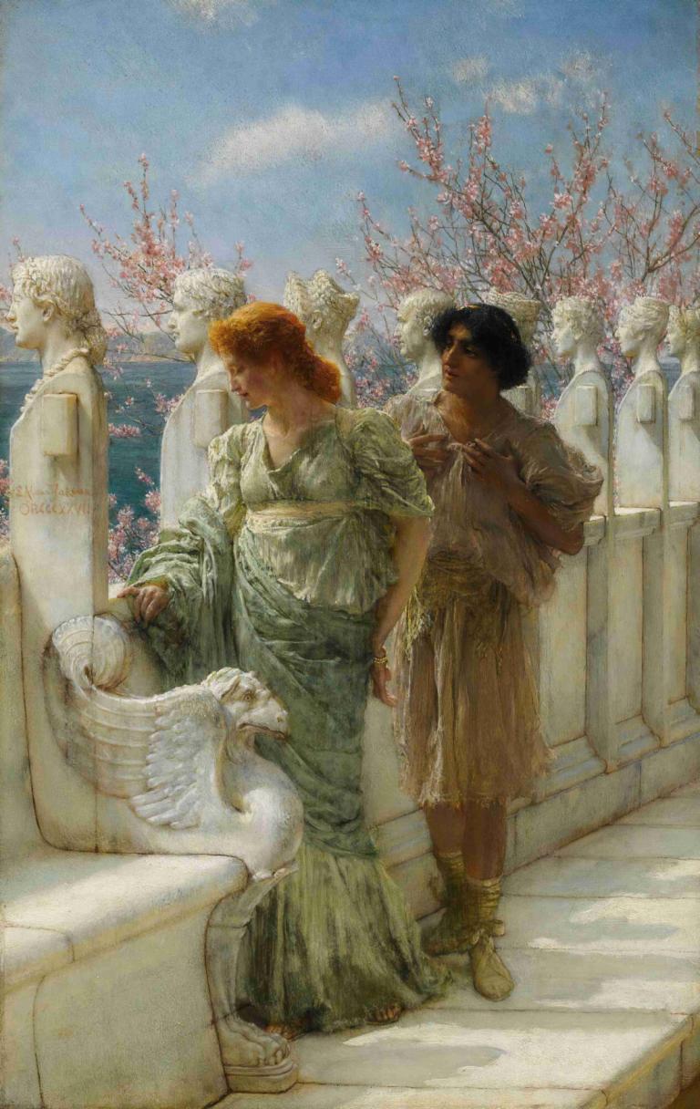 Past And Present Generations,Frühere und heutige Generationen,Lawrence Alma-Tadema,Ölgemälde,Ölgemälde, Vogel