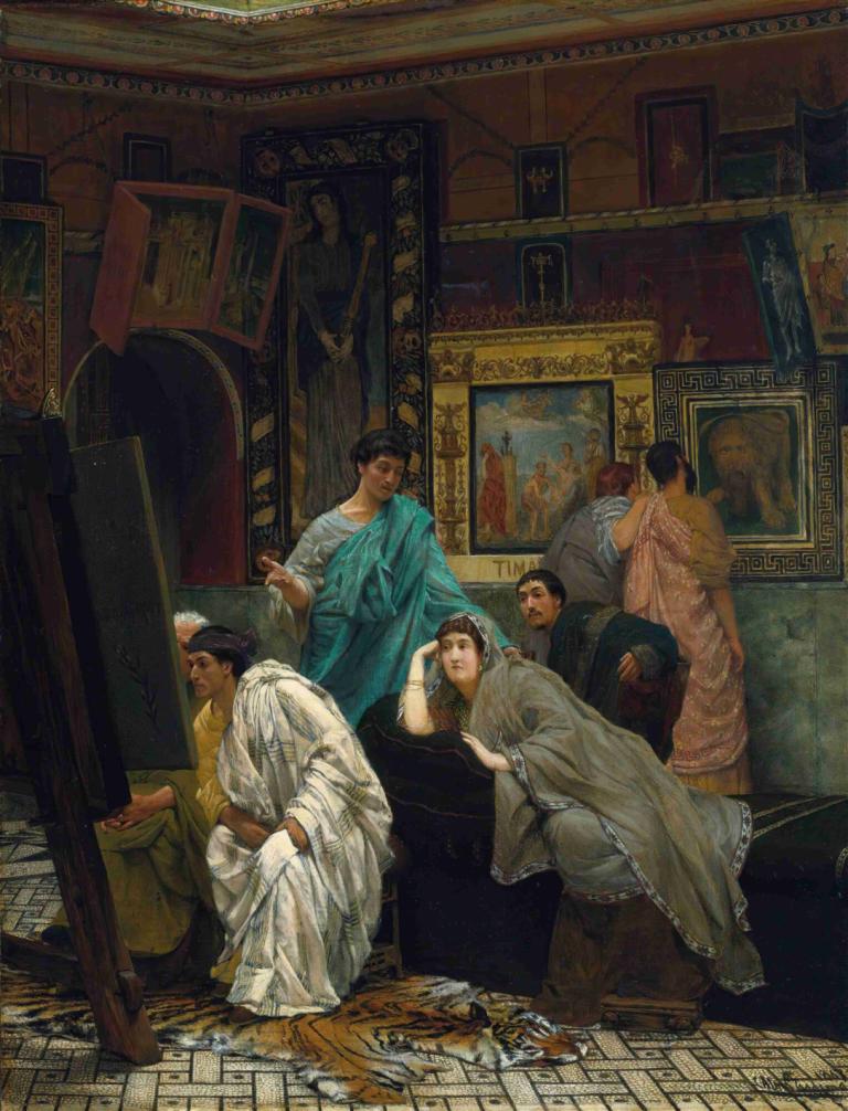 The Collector Of Pictures At The Time Of Augustus,Lawrence Alma-Tadema,Oil Painting,Oil Painting