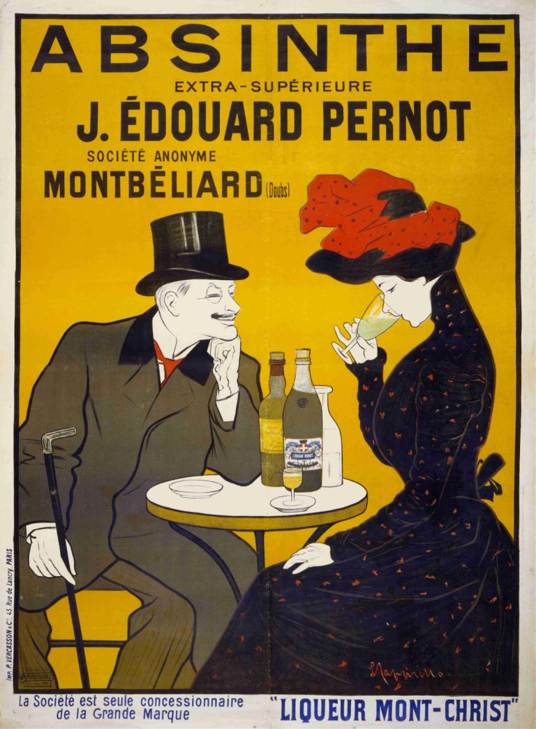 Absinthe extra-supérieure J. Édouard Pernot,Leonetto Cappiello,Ilustracja,Ilustracja, 1 dziewczyna, 1chłopiec