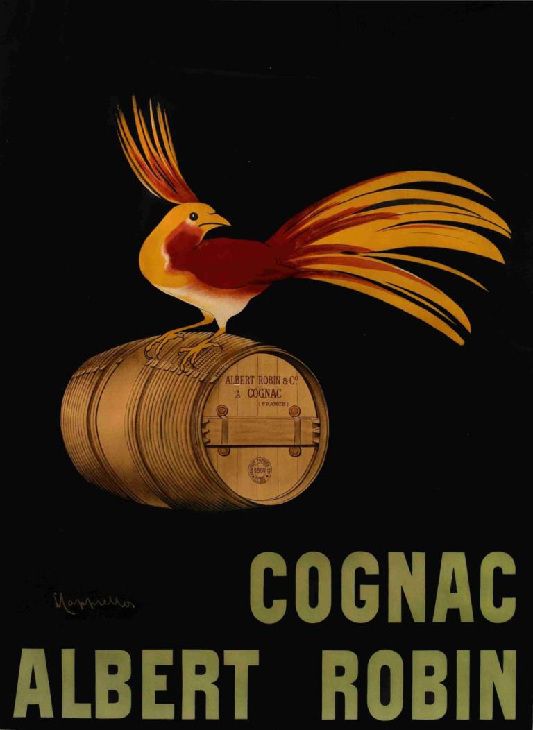 Cognac Albert Robin,Konjak Albert Robin,Leonetto Cappiello,Illustration,Illustration, fågel, inga människor