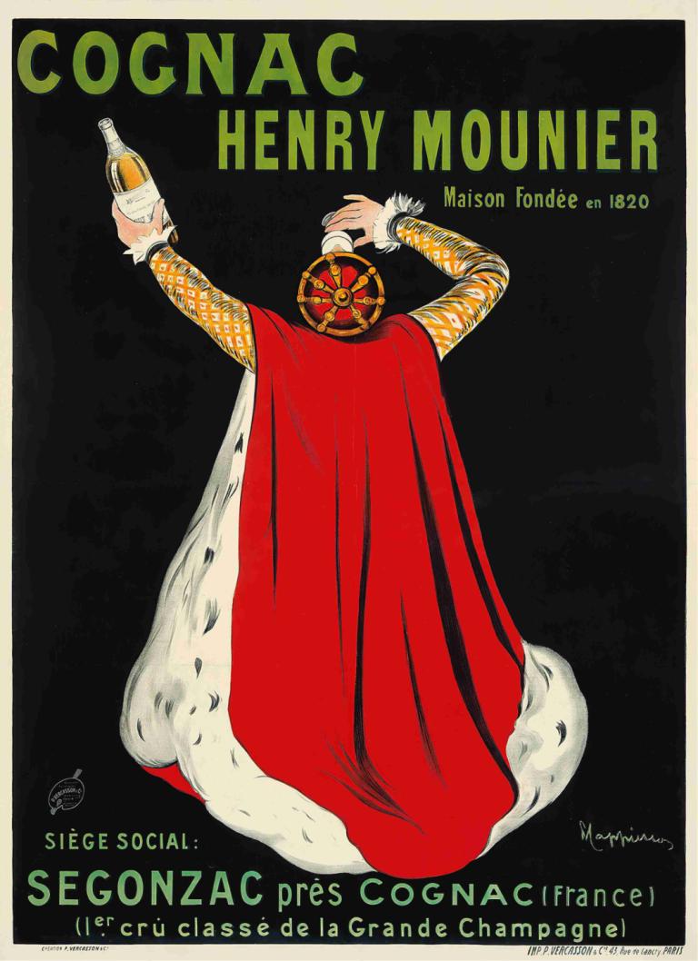 Cognac Henry Mounier,Konyak Henry Mounier,Leonetto Cappiello,İllüstrasyon,İllüstrasyon, solo, pelerin