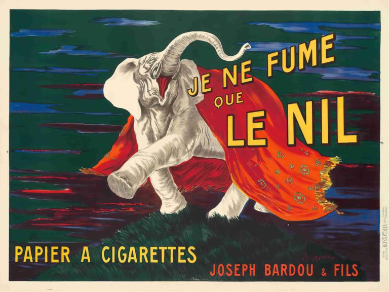 Je Ne Fume Que Le Nil,Ich rauche nur den Nil,Leonetto Cappiello,Abbildung,Abbildung, keine Menschen, Parodie