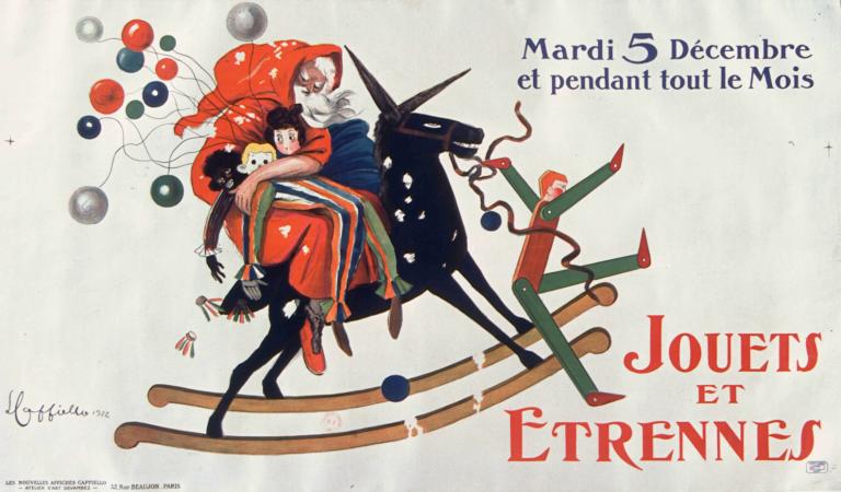 Jouets et étrennes,Spielzeug und Geschenke,Leonetto Cappiello,Abbildung,Abbildung, 1Mädchen, 1Junge