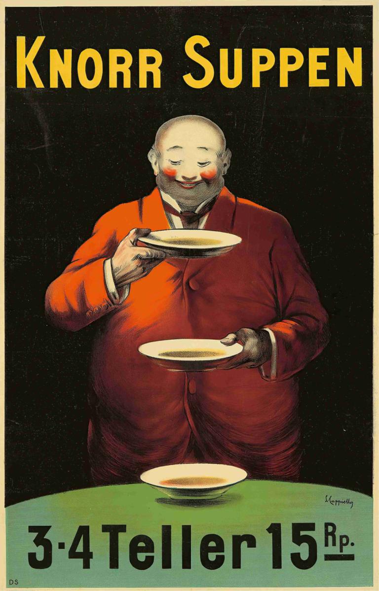 Knorr Suppen,Sopas Knorr,Leonetto Cappiello,Ilustración,Ilustración, lámina, gordo, 1 chico