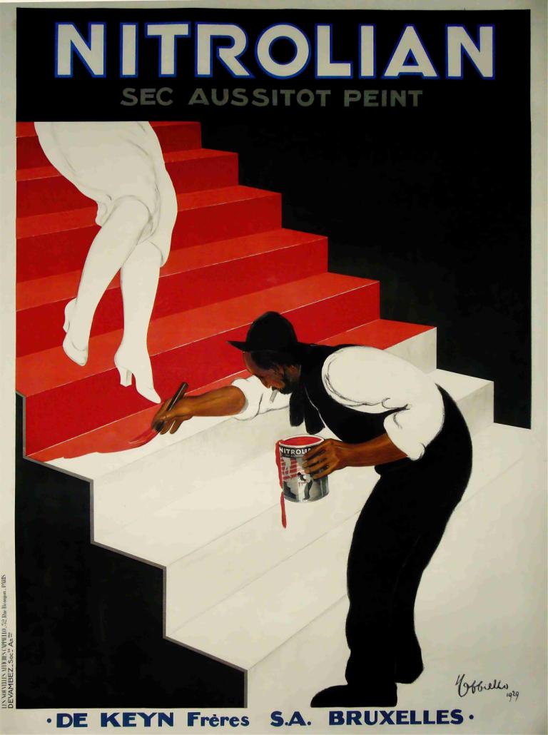 Nitrolian,Leonetto Cappiello,Abbildung,Abbildung, 1Junge, Treppe, männlicher Fokus, dunkle Haut