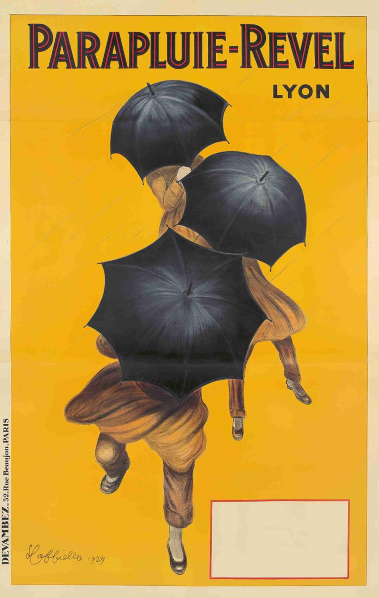 Parapluie-Revel,Dežnik Revel,Leonetto Cappiello,Ilustracija,Ilustracija, dežnik, moški fokus, več fantov