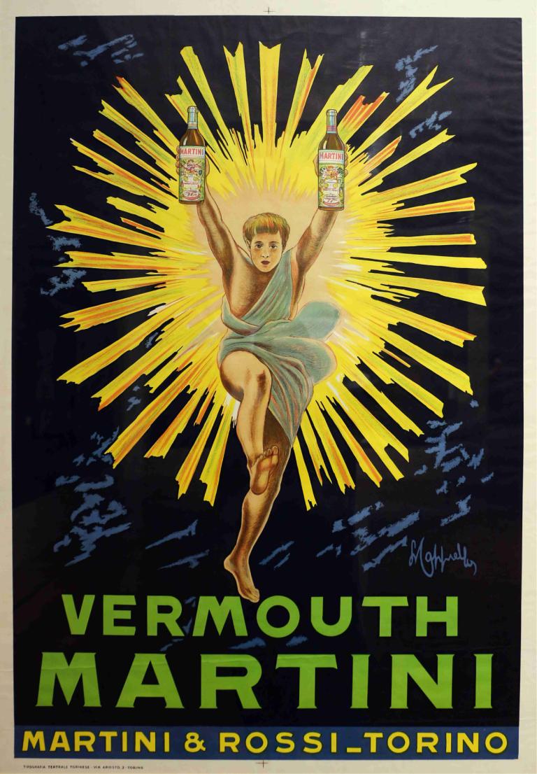 Vermouth Martini,Wermut Martini,Leonetto Cappiello,Abbildung,Abbildung, 1Junge, männlicher Fokus, Solo