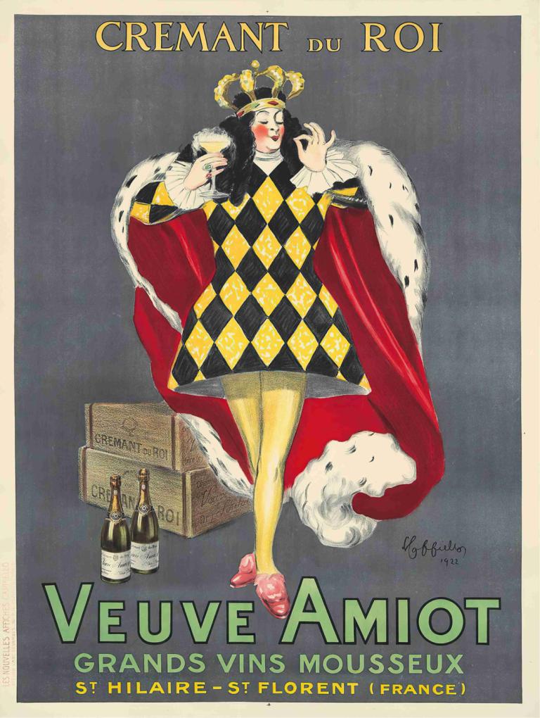 Veuve Amiot,Witwe Amiot,Leonetto Cappiello,Abbildung,Abbildung, Solo, 1Mädchen, schwarzes Haar, Krone, Kap