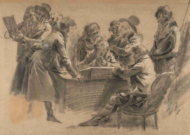 Group of Artists in Jean-Baptiste Isabey's Studio,Louis Léopold Boilly,Copperplate Etching