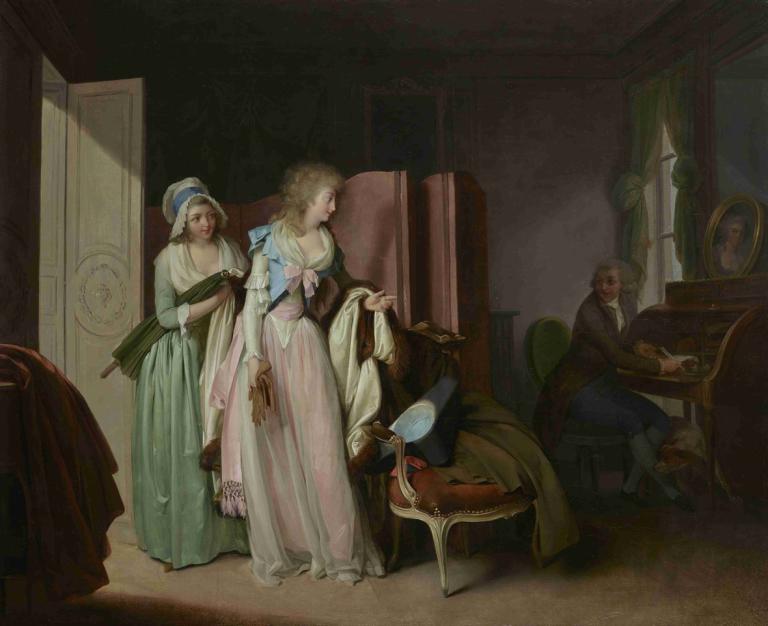 La visite rendue (The Visit Returned),Louis Léopold Boilly,Oil Painting,Oil Painting, fine art parody