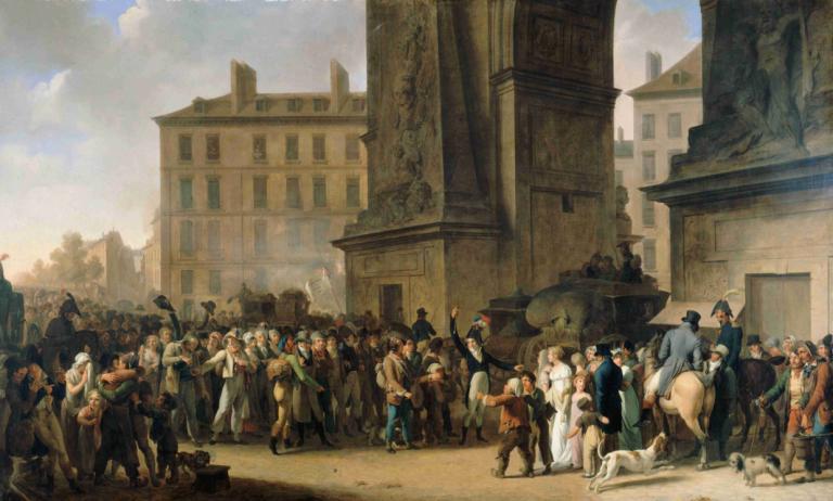 Les Conscrits de 1807 Défilant Devant La Porte Saint-Denis,Louis Léopold Boilly,Oil Painting,Oil Painting