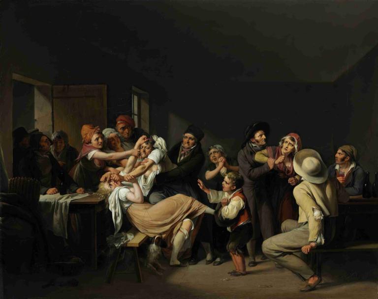 Les Femmes se battent,Vrouwen vechten terug,Louis Léopold Boilly,Olieverf,Olieverf