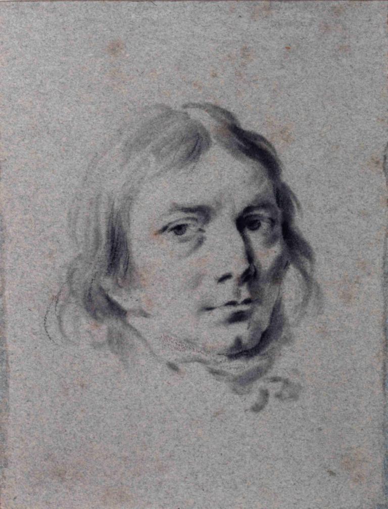 Portrait d'homme,男子肖像,Louis Léopold Boilly,路易-莱奥波尔德-布瓦伊,素描,素描, 独奏, 1男孩, 男性焦点, 单色, 灰度, 看着观众, 传统媒体, 实际的, 胡子, 肖像