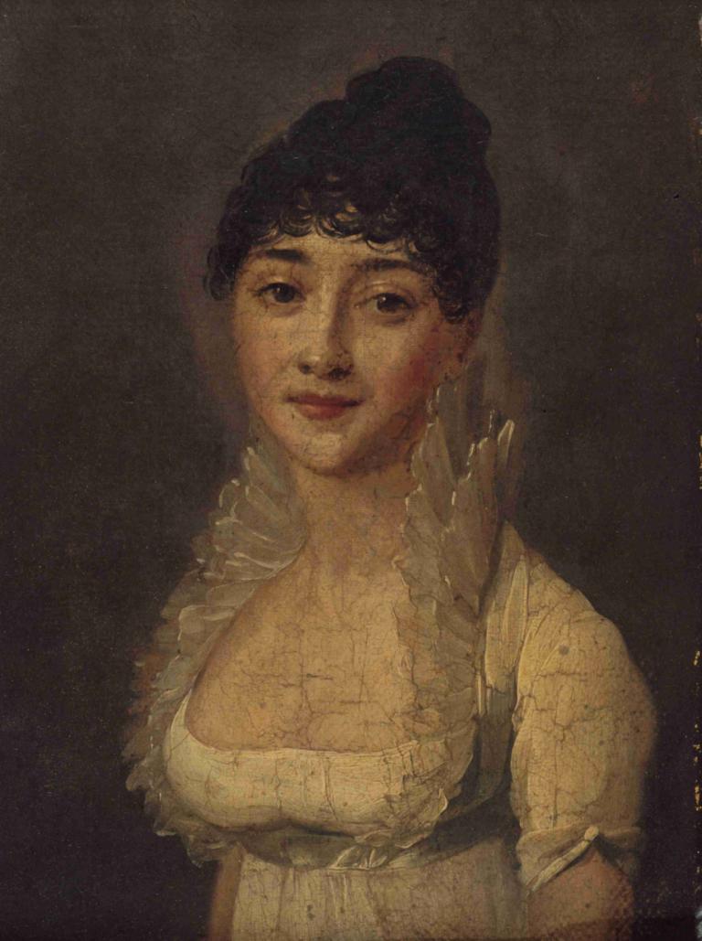 Portrait de femme en robe blanche ,ภาพผู้หญิงในชุดเสื้อคลุม ว่างเปล่า,Louis Léopold Boilly,หลุยส์ แอล บอยรี่