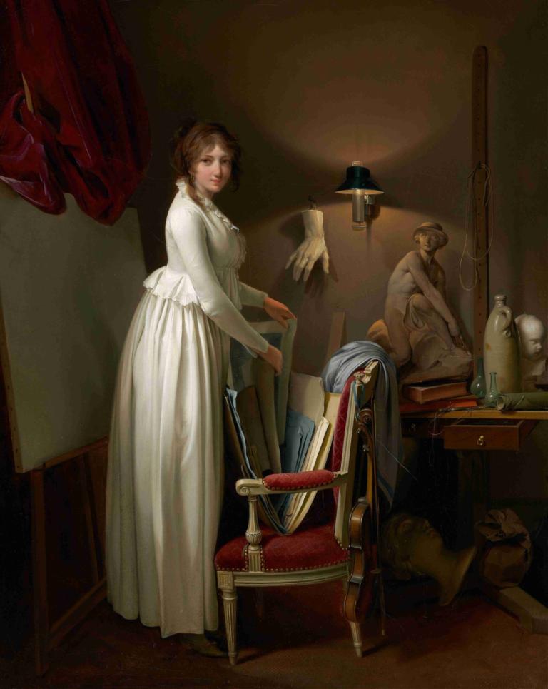 The Artist's Wife In His Studio,Жена художника в его мастерской,Louis Léopold Boilly,Луи Леопольд Буало