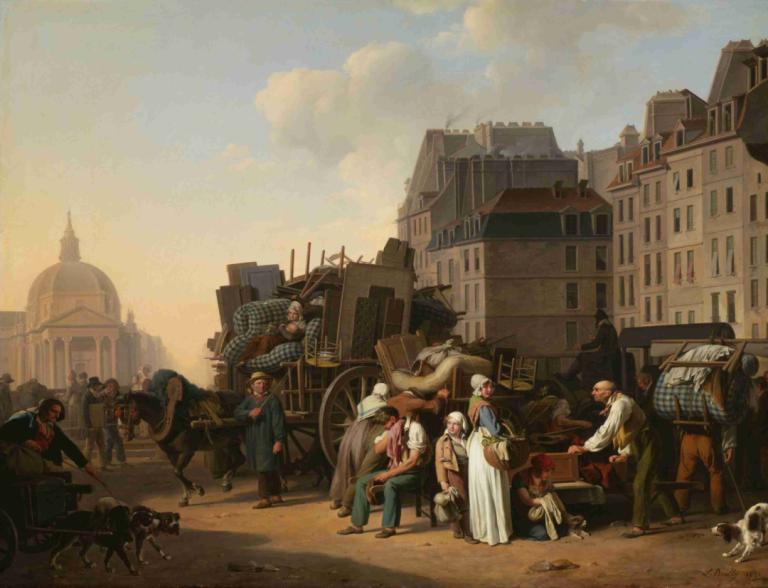 The Movings,Die Umzüge,Louis Léopold Boilly,Ölgemälde,Ölgemälde, Pferd, mehrere Mädchen, mehrere Jungen