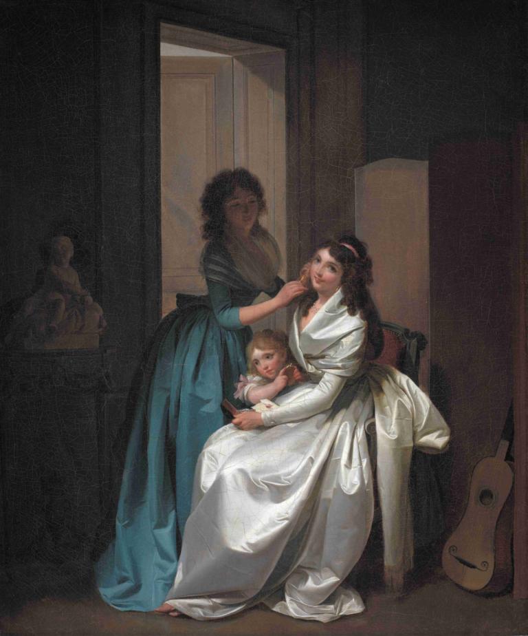 The Present,Die Gegenwart,Louis Léopold Boilly,Ölgemälde,Ölgemälde, mehrere Mädchen, Kunstparodie, Instrument