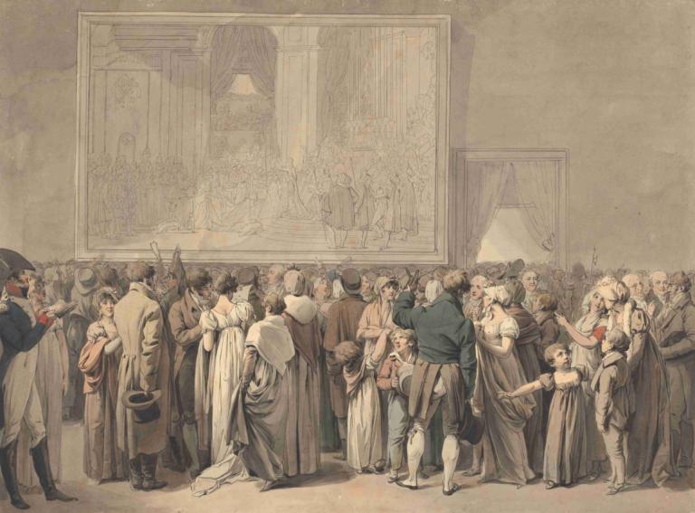 The Public In The Salon Of The Louvre, Viewing The Painting Of The 'sacre'