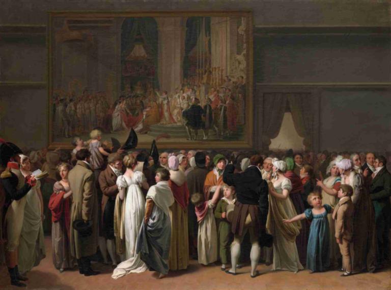 The Public Viewing David’s Coronation at the Louvre,Die öffentliche Besichtigung von Davids Krönung im Louvre