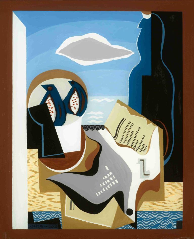 Composition À L'oiseau,Fuglesammensætning,Louis Marcoussis,Oliemaleri,Oliemaleri, ingen mennesker, instrument