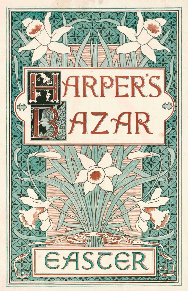 Harper's Bazar, Easter,Harper's Bazar, Velika noč,Louis Rhead,Ilustracija,Ilustracija, cvet, art nouveau