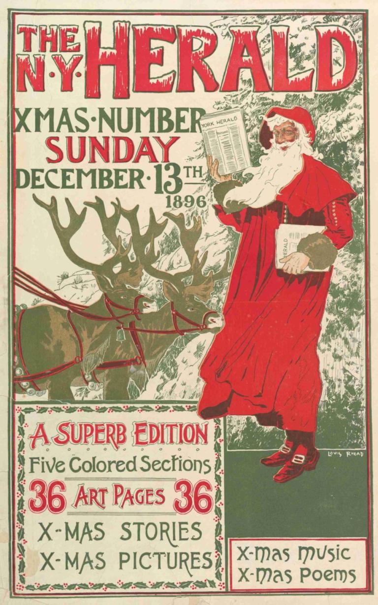 The New York Herald; XMAS Number,The New York Herald; numer świąteczny,Louis Rhead,Ilustracja,Ilustracja