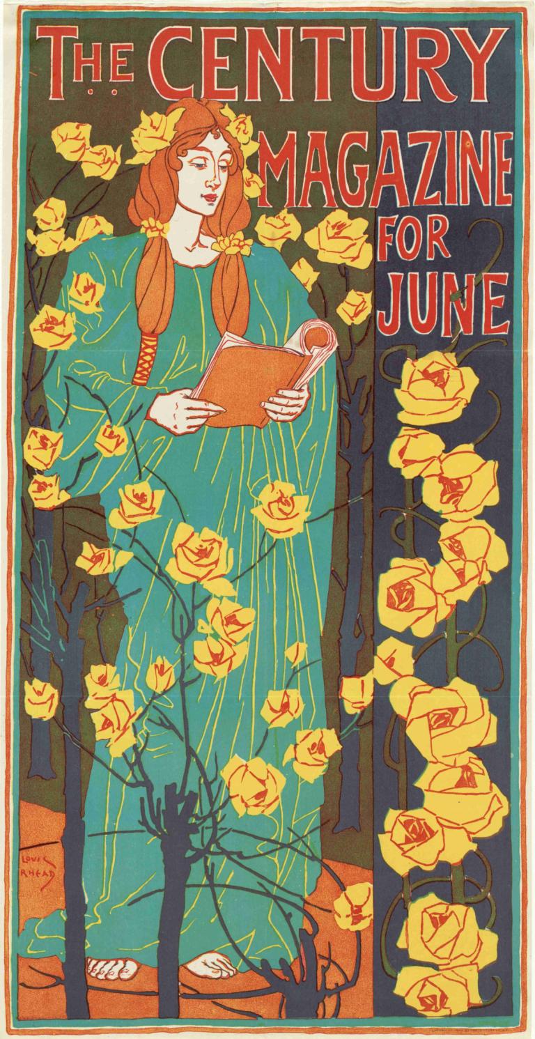 The century magazine for June,Århundredes magasin for juni,Louis Rhead,Illustration,Illustration, 1 pige