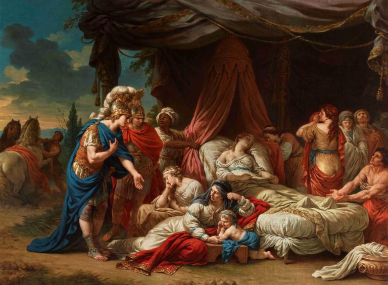 Death of Darius' wife,Смерть жены Дария,Louis-Jean-François Lagrenée,Луи-Жан-Франсуа Лагрене,Картина Маслом