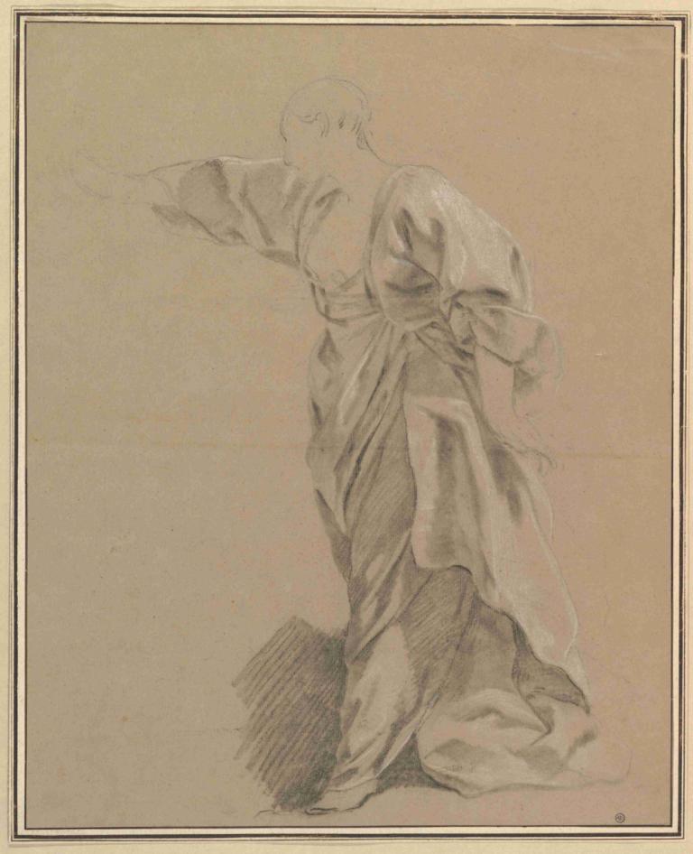 Drapery Study of a Woman with an Outstretched Arm,Louis-Jean-François Lagrenée,Copperplate Etching