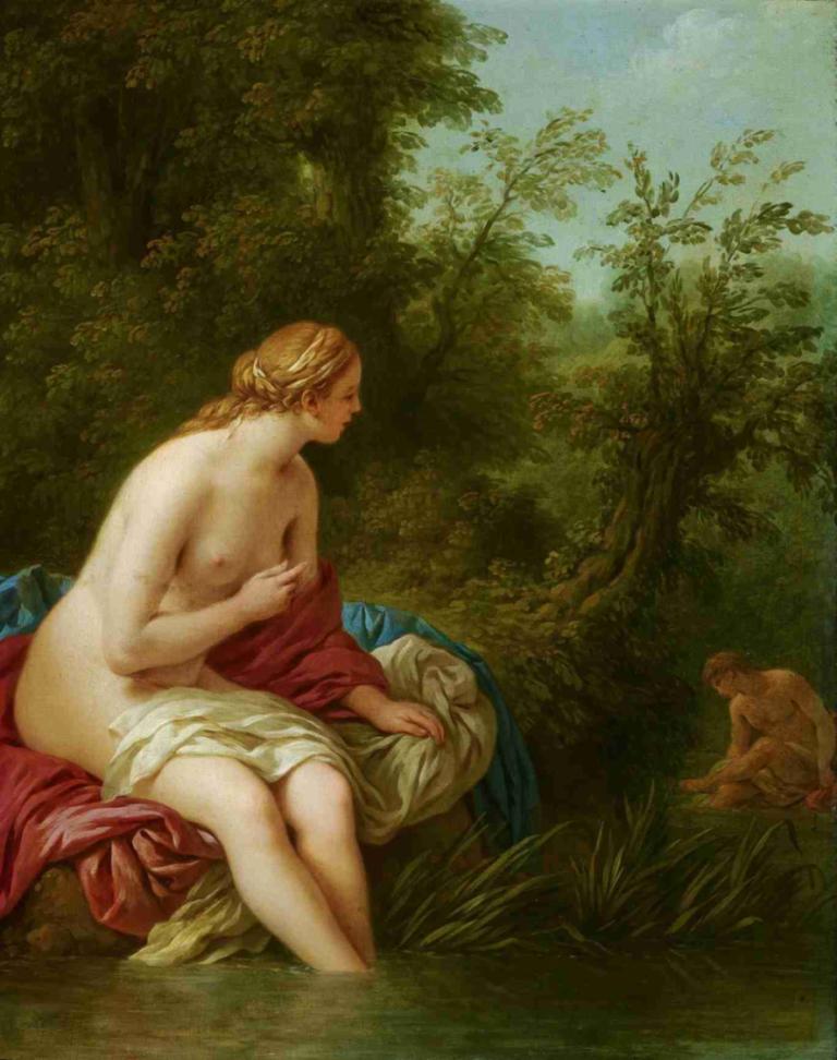 Landscape With Salmacis and Hermaphroditus,Louis-Jean-François Lagrenée,Oil Painting,Oil Painting