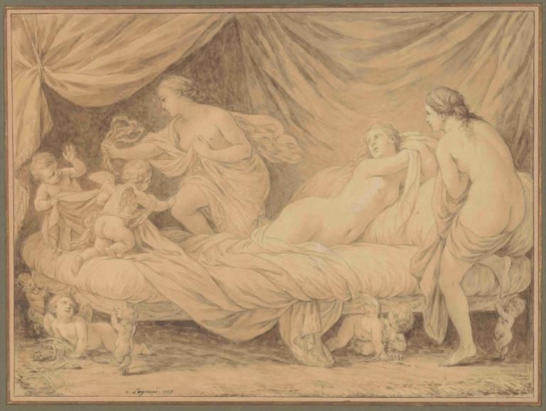 Les Grâces lutinées par les amours,Louis-Jean-François Lagrenée,Copperplate Etching,Copperplate Etching