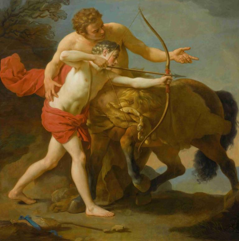 The Centaur Chiron Instructing Achilles,Centaurul Chiron îl instruiește pe Ahile,Louis-Jean-François Lagrenée