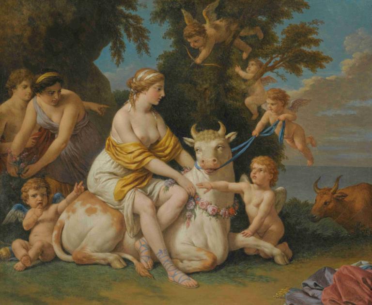 The Rape Of Europa,Der Raub von Europa,Louis-Jean-François Lagrenée,Ölgemälde,Ölgemälde, Kunstparodie, Flügel