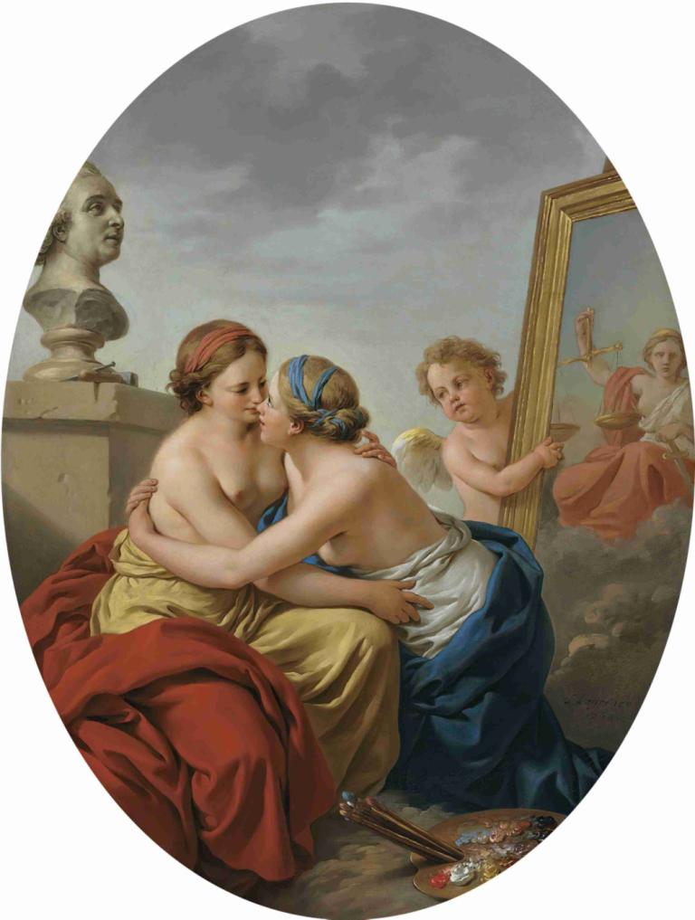 The union of painting and sculpture,Die Verbindung von Malerei und Bildhauerei,Louis-Jean-François Lagrenée