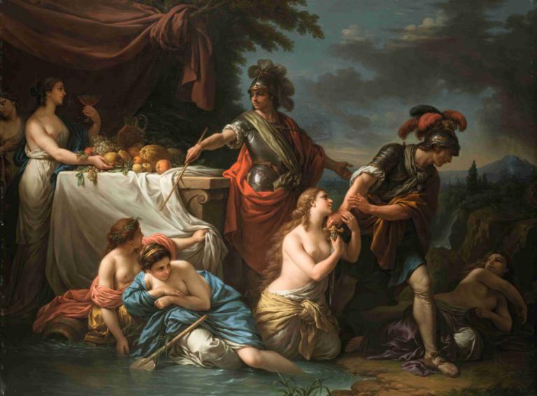 Ubalde et le chevalier Danois,Ubalde ja tanskalainen ritari,Louis-Jean-François Lagrenée,Öljymaalaus