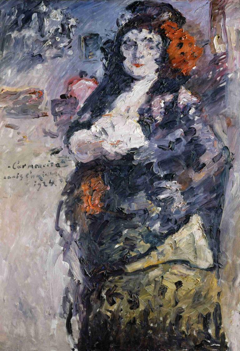 'Carmencita', Portrait of Charlotte Berend-Corinth in Spanish Dress,Lovis Corinth,Oil Painting,Oil Painting