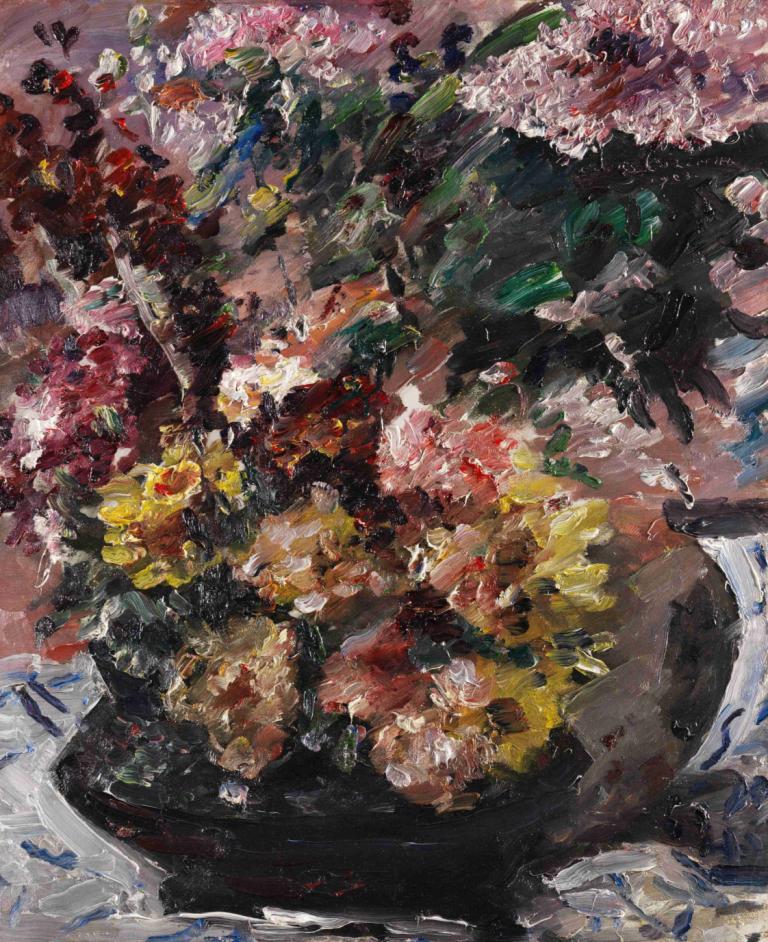 Blumen im Bronzekübel,Flori într-o cadă de bronz,Lovis Corinth,Pictura in ulei,Pictura in ulei, nici oameni