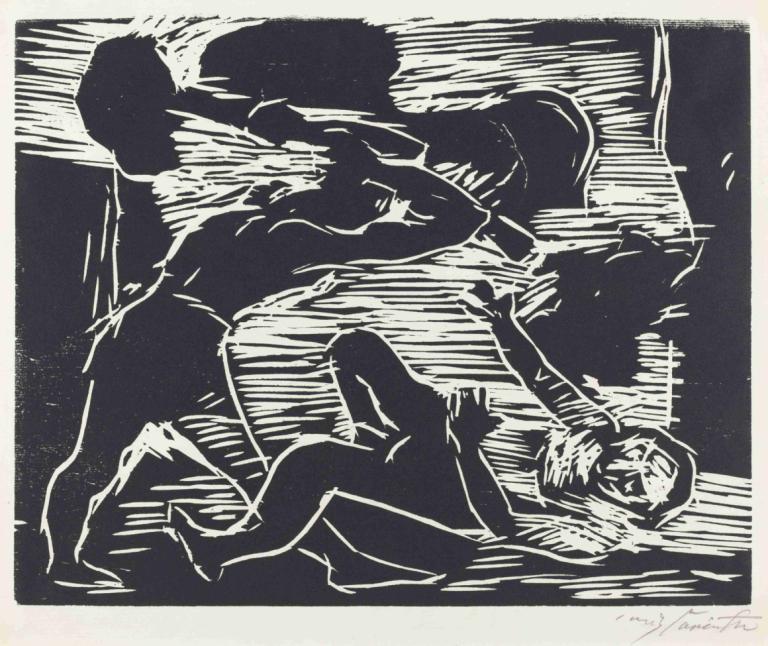 Cain and Abel (Brudermord),Kain og Abel (brodermord),Lovis Corinth,Lovis Korint,Kobberplate Etsning